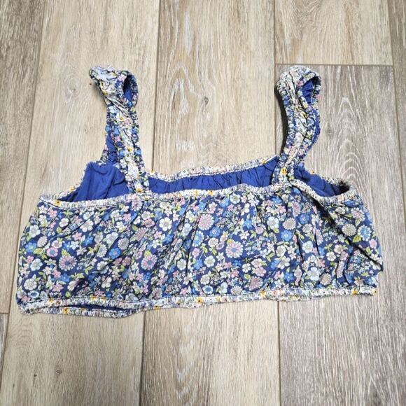 American Eagle Micro Floral Mixed Media Cropped Bralett Cami Tube Top Womens XL - Picture 7 of 10